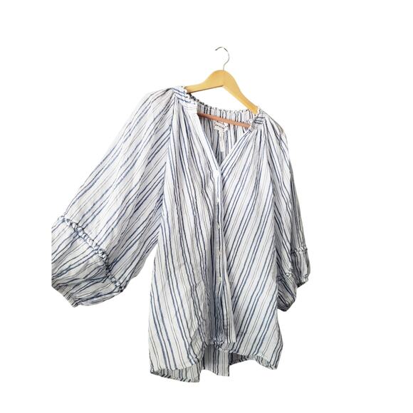 Apiece Apart Mitte Top Blue/White Stripes SIze 2X - Picture 2 of 10